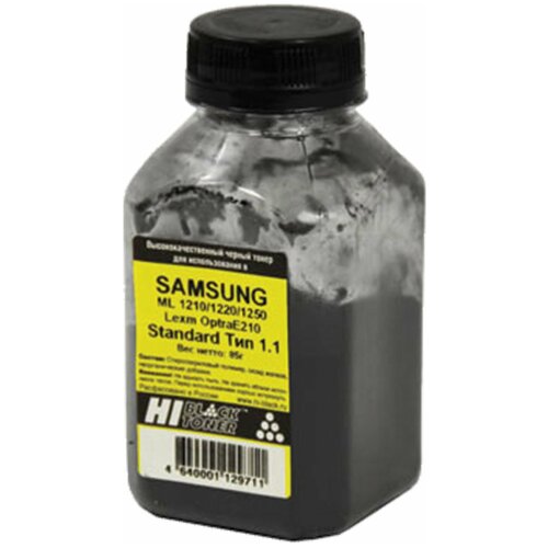 Тонер Hi-Black для Samsung ML-1210/1220/1250/OptraE210, Standard, Тип 1.8, Bk, 85 г, банка, 98036803 тонер универсальный для высокоскоростных принтеров samsung и xerox банка 700г с воронкой для заправки