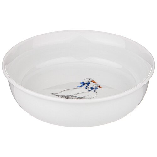 Блюдо для запекания фарфоровое Гуси 16х4,5 см