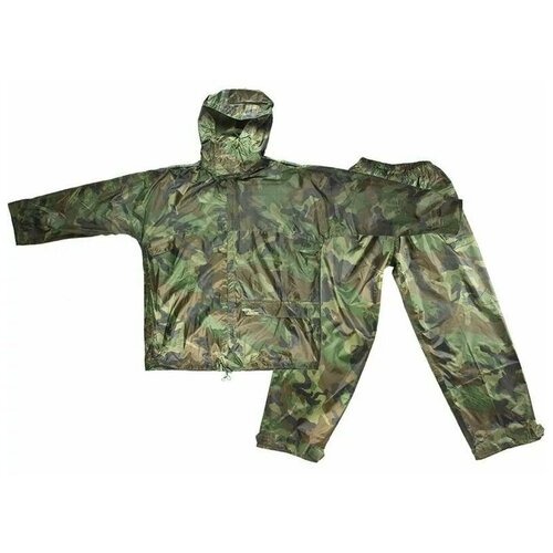 CELLTIX Дождевик (куртка с капюшоном + штаны) XL, цвет Хаки, прорезиненный, 180мкр., сумка, E1M