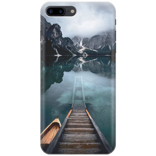 Силиконовый чехол на Apple iPhone 8 Plus / 7 Plus / Эпл Айфон 7 Плюс / 8 Плюс с рисунком Горы, озеро, облака силиконовый чехол горы и озеро на apple iphone 8 plus