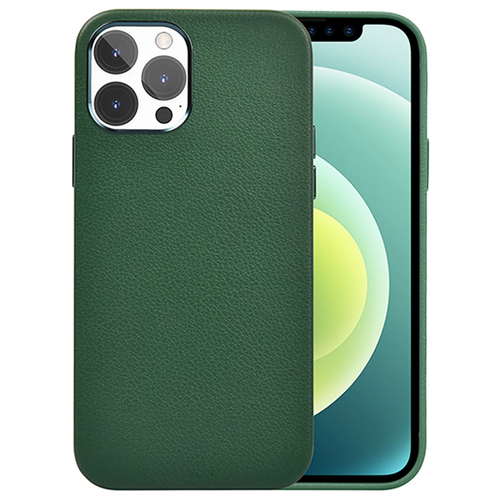 Чехол для телефона Iphone 13 Pro Max Wiwu Calfskin Genuine Leather Phone Case 6.1 Green