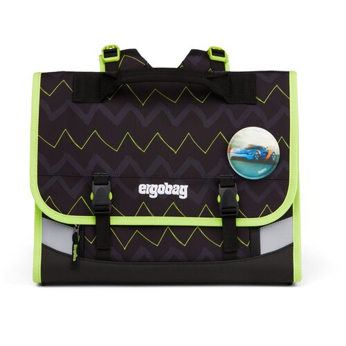 Портфель ergobag ERG-CAR-001-9B6, черный, зеленый