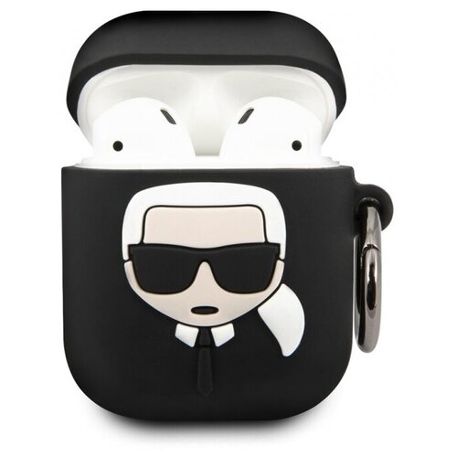 Чехол Lagerfeld для Airpods silicone case with ring black