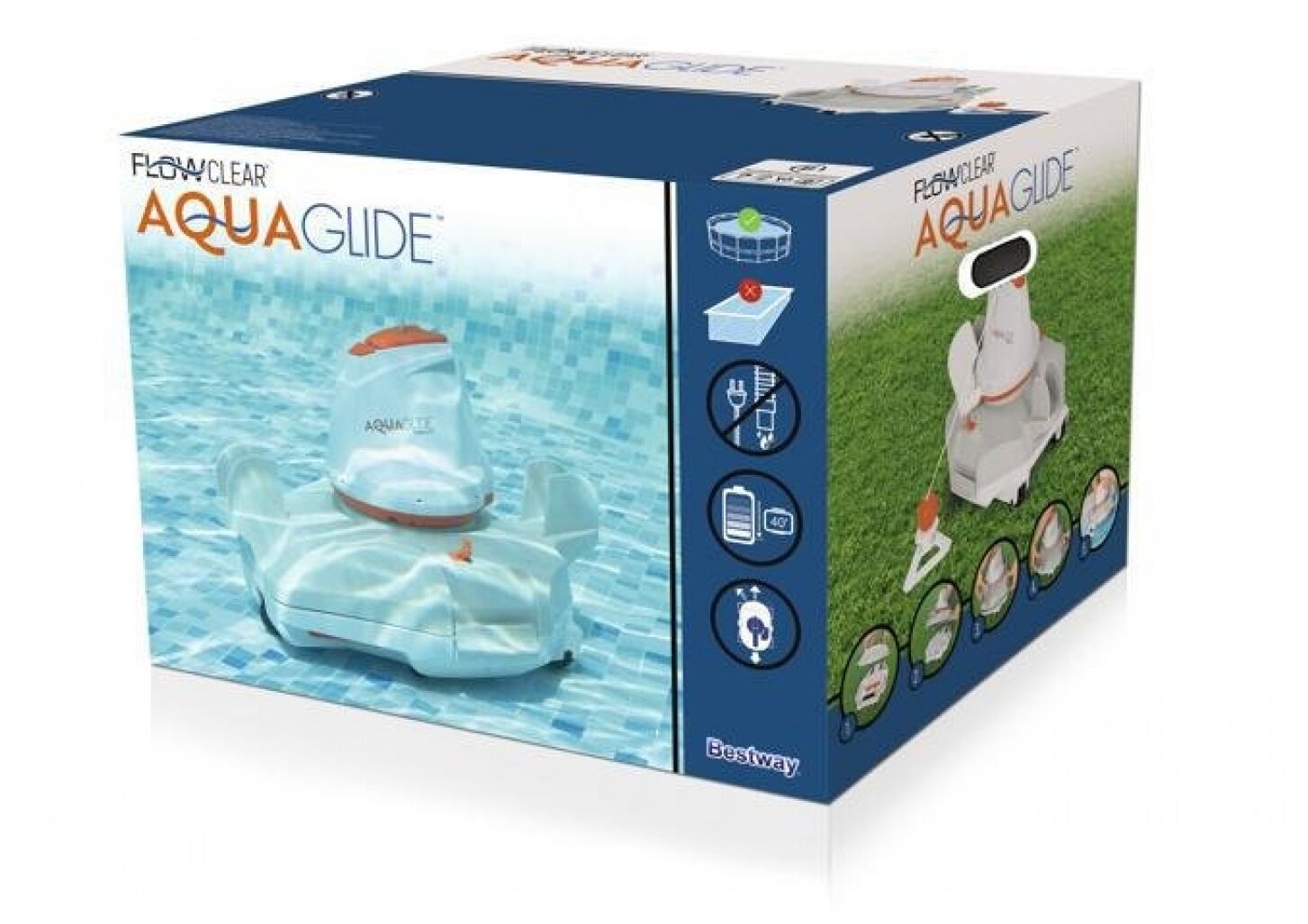 Автономный робот-пылесос для очистки дна бассейна AquaGlide Bestway (58620) - фотография № 7
