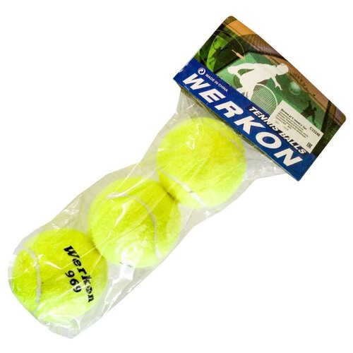 Мячи для большого тенниса 3 штуки в пакете Спортекс C33248