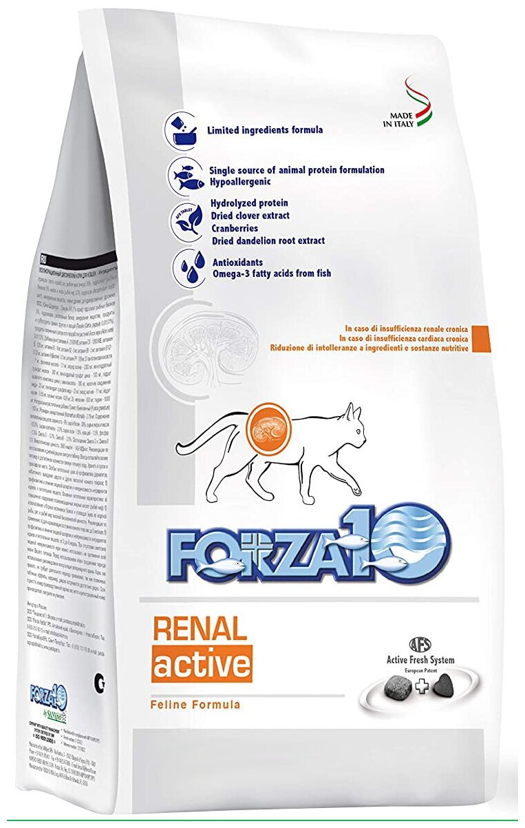 Корм Forza10 Active Renal для кошек, при заболеваниях почек, 1.5 кг