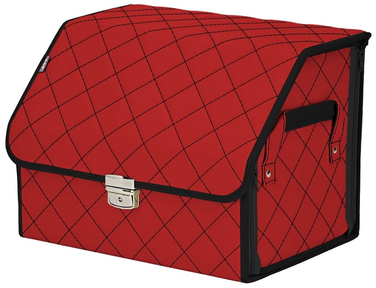 Органайзер-саквояж в багажник "Союз Премиум" (размер M). Цвет: красный с черной прострочкой Ромб.