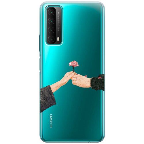 Силиконовый чехол с принтом Hands для Huawei P Smart (2021) / Хуавей П Смарт (2021) силиконовый чехол на huawei p smart 2021 хуавей п смарт 2021 с 3d принтом floral unicorn прозрачный