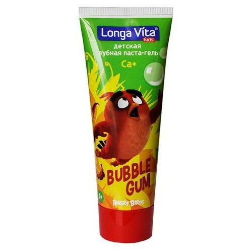 Зубная паста-гель Longa Vita Angry Birds Bubble Gum, детская 75 гр. от 3-х лет