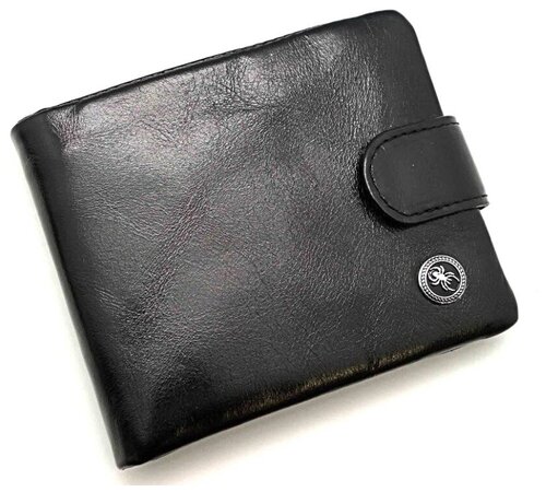 Бумажник Dierhoff Д 7175-148, фактура гладкая, черный