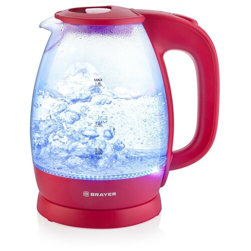 BRAYER 1045BR-RD Чайник электрический 2200 Вт 18 л стекл розовый 186000₽