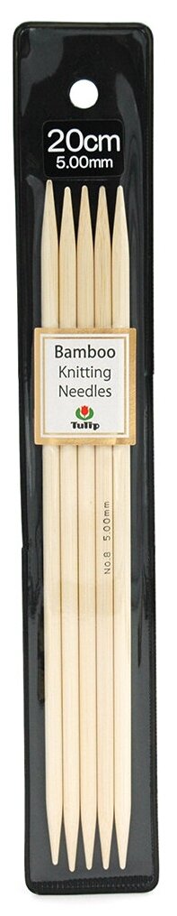 KND080500 Tulip Спицы чулочные Bamboo 5мм / 20см, натуральный бамбук, уп.5шт.