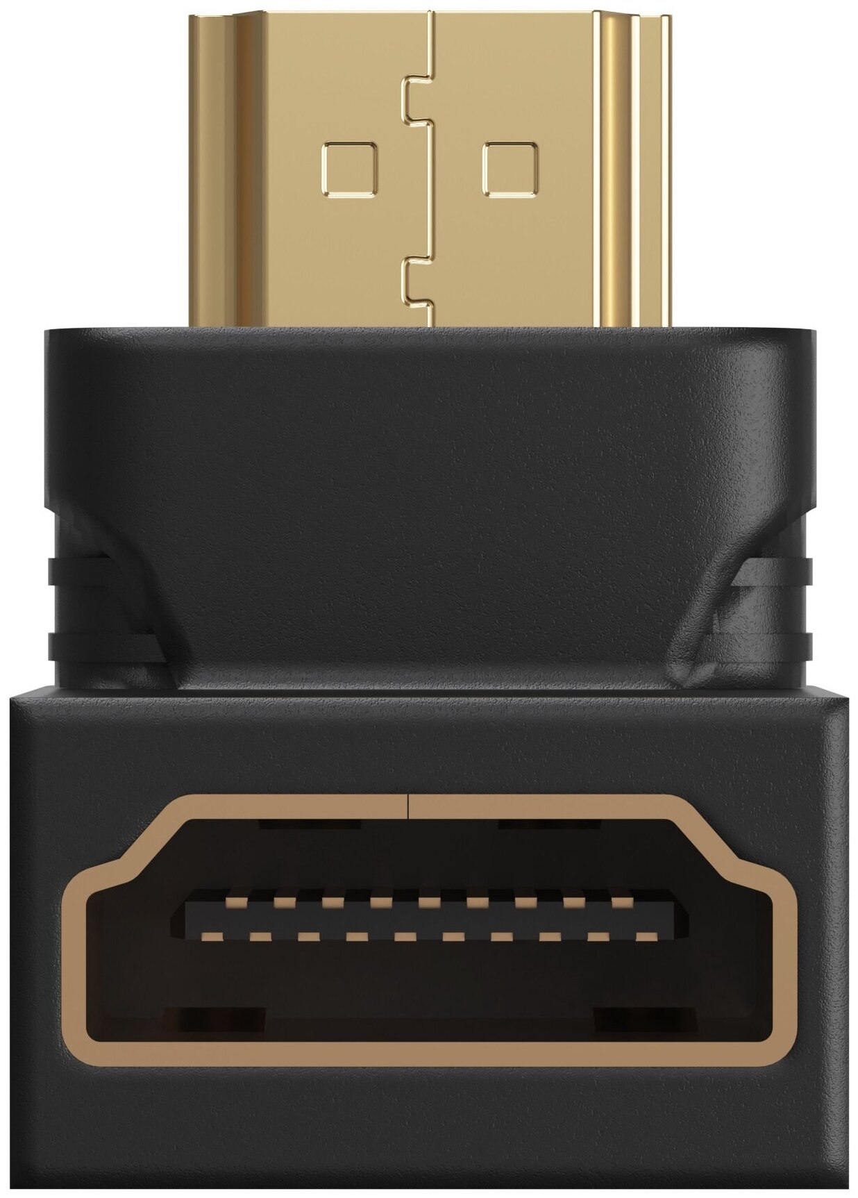 Адаптер-переходник GSMIN BR-01 (угловой 90 градусов) HDMI (F) - HDMI (M) (90 градусов) (Черный)