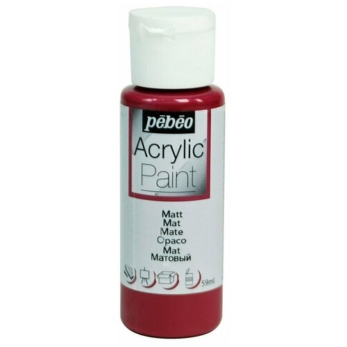 Краска акриловая Pebeo Acrylic Paint декоративная матовая (Сливовый), 59 мл