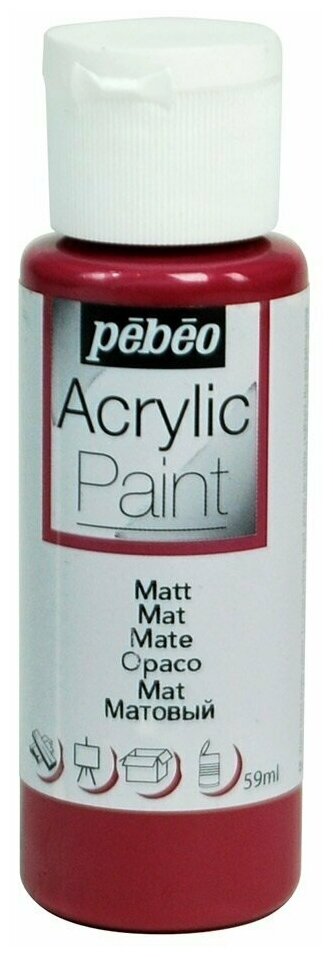 Краски акриловые PEBEO Acrylic Paint декоративная матовая 59 мл 097822 сливовый