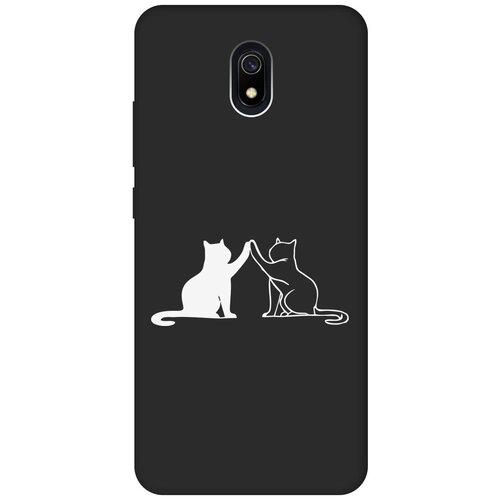 Матовый Soft Touch силиконовый чехол на Xiaomi Redmi 8A, Сяоми Редми 8А с 3D принтом Cats W черный матовый soft touch силиконовый чехол на xiaomi redmi 8a сяоми редми 8а с 3d принтом allergy w черный