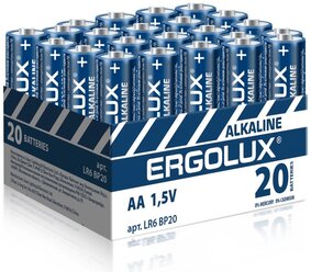 Батарейки АА Ergolux 1,5 В, 20 штук в упаковке