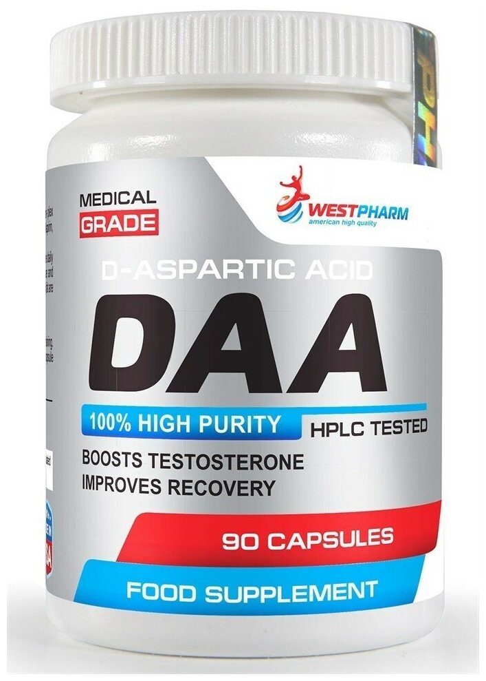 WESTPHARM DAA (D-aspartic acid) 500mg (90капс)