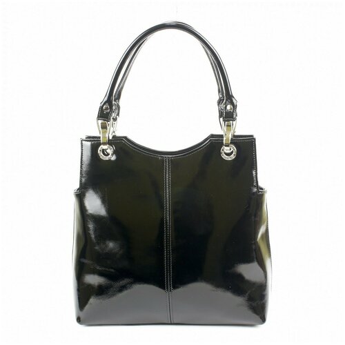 фото Сумка-тоут варвара из натуральной кожи, женская цвет черный barbara