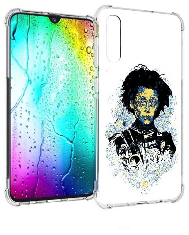Чехол задняя-панель-накладка-бампер MyPads парень черно-белый абстракция для Samsung Galaxy A30s/Samsung Galaxy A50s противоударный