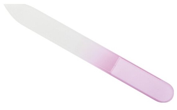 Пилка для ногтей Dewal Beauty стеклянная, розовая, 9 см