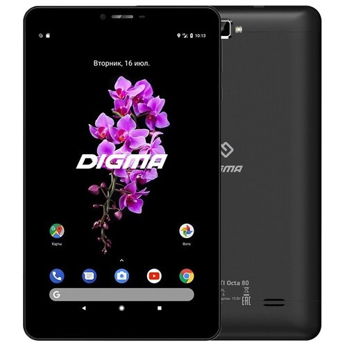 8 Планшет DIGMA CITI Octa 80 (2019), 4/64 ГБ, Wi-Fi + Cellular, Android 9.0, черный планшет digma citi octa 80 black spreadtrum sc9863 1 6 ghz 4096mb 64gb lte 3g wi fi bluetooth gps cam 8 0 1920x1200 android
