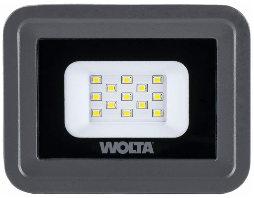 Светодиодный прожектор Wolta Светодиодный прожектор WOLTA WFLY-10W/06 10Вт 3000K IP65 900лм серый 115x112/85x27 1/40