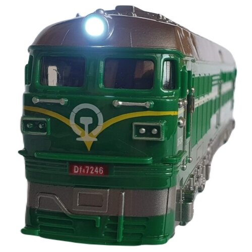 Поезд локомотив 23 см. свет, звук, инерция (731-8A) (Цвет: Красный)