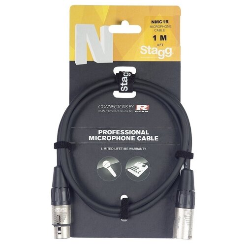 Кабель микрофонный STAGG NMC1R XLR-XLR, 1 м