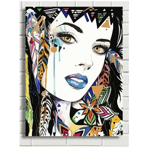 Картина по номерам на холсте Красочная девушка (Эзотерика, абстракция, поп арт) - 9045 В 30x40