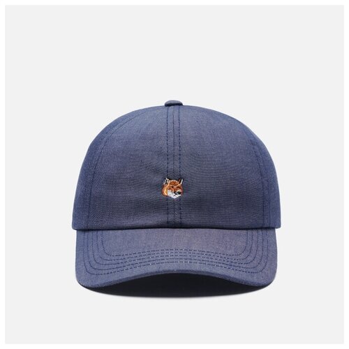 фото Кепка maison kitsune small fox head embroidery 6p синий , размер one size