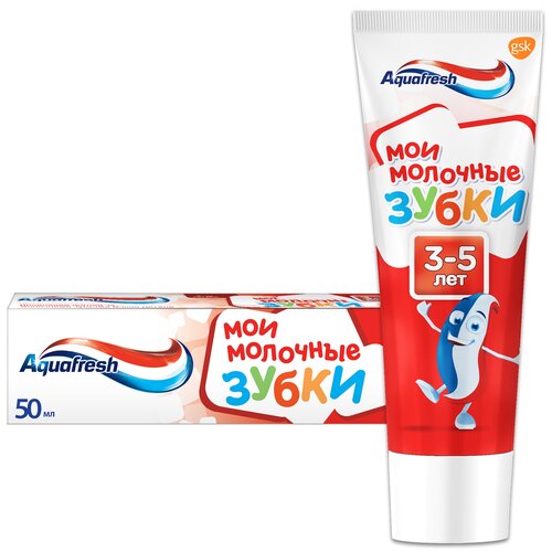 Зубная паста Aquafresh Мои молочные зубки от 3 до 5 лет, 50 мл, 50 г, разноцветный