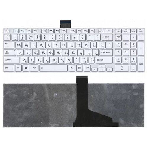 Клавиатура keyboard 0KN0-ZW3RU03 для ноутбука Toshiba Satellite C850 C850D C855 C855D C870 C875 L875 L850 белая c белой рамкой 915₽
