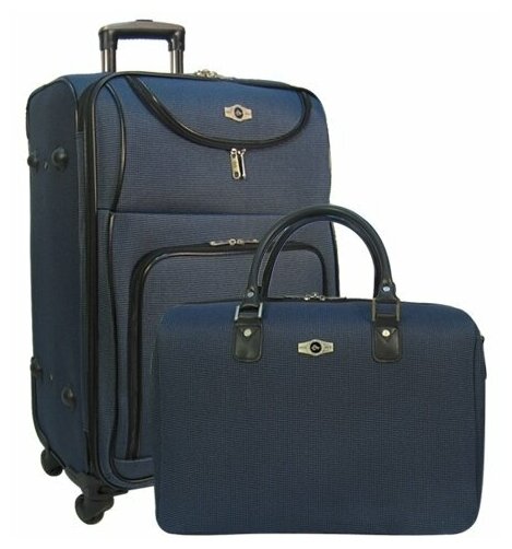 Набор: чемодан + сумочка Borgo Antico. 6088 dark blue 21/14"
