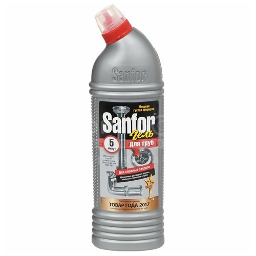 Sanfor Средство для очистки канализационных труб Для труб 5 минут 750мл