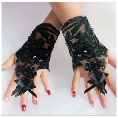 Черные перчатки для костюма женский M20217 ChiMagNa 42-44рр S/M