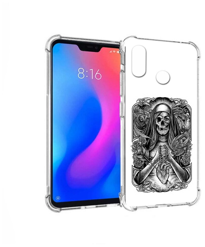 Чехол задняя-панель-накладка-бампер MyPads скелет с сердцем для Xiaomi Redmi 6 Pro/Xiaomi Mi A2 Lite противоударный