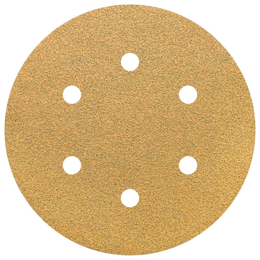 Круг шлифовальный на липучке "NAPOLEON PAPER GOLD" 5шт диаметр 150 мм 6 отверстий зернистость Р100 / наждачная бумага / абразив / наждачный круг / абразивный круг / наждачка / шкурка шлифовальная