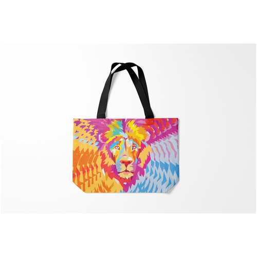 фото Сумка-шоппер / 46х35 см / знаки зодиака / лев акварельный burnettie
