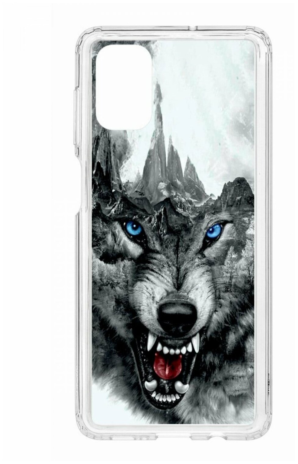 Чехол для Samsung Galaxy M51 Kruche Print Волк, противоударная пластиковая накладка с рисунком, силиконовый бампер с защитой камеры, кейс с принтом