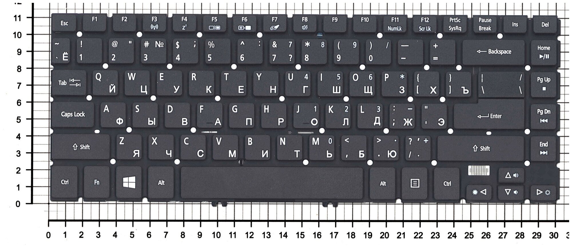 Клавиатура для ноутбука Acer R2HBW 0R Чёрная