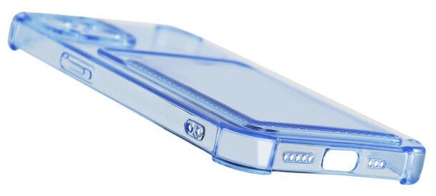 Чехол LuxCase для APPLE iPhone 13 TPU с картхолдером Transparent-Blue 63535 - фото №4