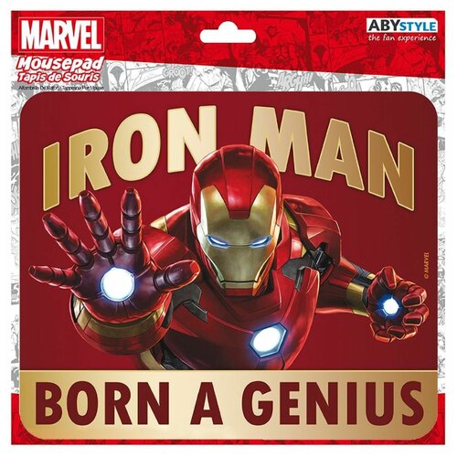 Коврик для мыши ABYstyle: Железный Человек Рожден, Чтобы Быть Гением (Iron Man Born To Be A Genius) Марвел (Marvel) (ABYACC366) 23,5 см коврик для мыши abystyle the batman 2022 film logo