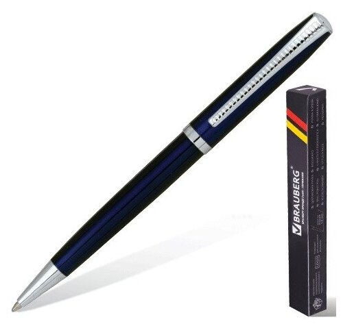 Ручка подарочная шариковая BRAUBERG "Cayman Blue", корпус синий, узел 1 мм, линия письма 0.7 мм, синяя, 141409