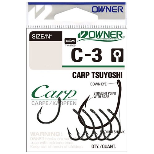 Крючки одинарные OWNER 53263 (C-3) Carp Tsuyoshi BC #04 (6 шт/уп) крючки одинарные owner 53263 c 3 carp tsuyoshi bc 04 6 шт уп