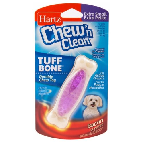 Hartz Игрушка для собак - Косточка для очищения зубов, вкус бекона, особо прочная, маленькая Цвет:Оранжевый, Синий