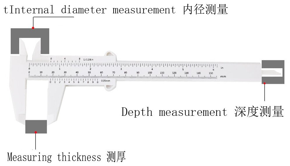 Штангенциркуль двойной для измерения размеров 0-150 мм - оранжевый - фотография № 6