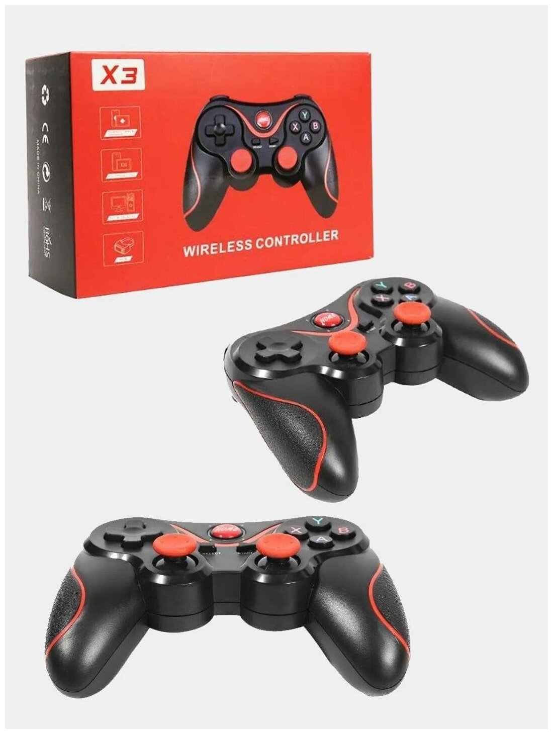 Геймпад Беспроводной Х3 Wireless Controller / Джойстик Игровой Блютуз с держателем для смартфона / Black