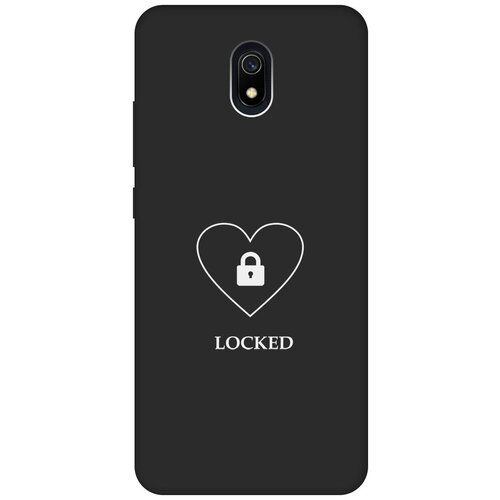 Матовый чехол Locked W для Xiaomi Redmi 8A / Сяоми Редми 8А с 3D эффектом черный матовый чехол fck pattern w для xiaomi redmi 8a сяоми редми 8а с 3d эффектом черный