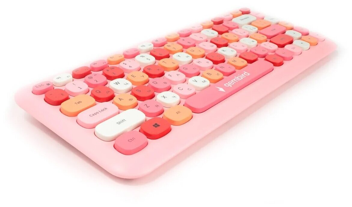 Беспроводная клавиатура Gembird KBW-5 компактная розовый